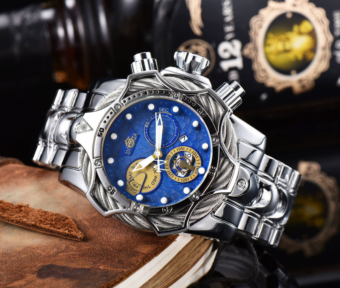 One piece of steel wire rope cross-border watch European alloy quartz watch men's waterproof watch non-mechanical watch