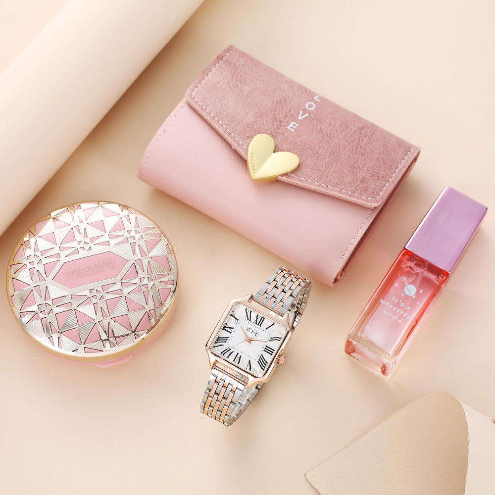Matching gift box, women's wristwatch, women's perfume, air cushion, wallet
