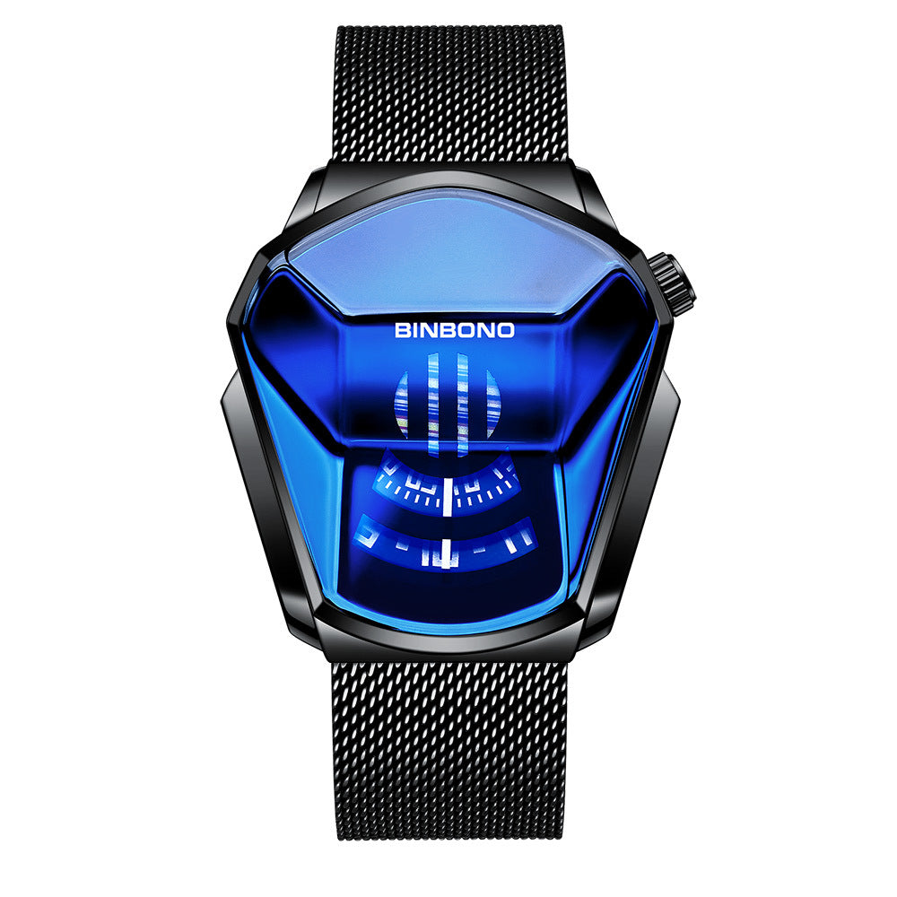 Fashion personality men's watch trend large market watch style motorcycle concept watch men's domineering black technology watch