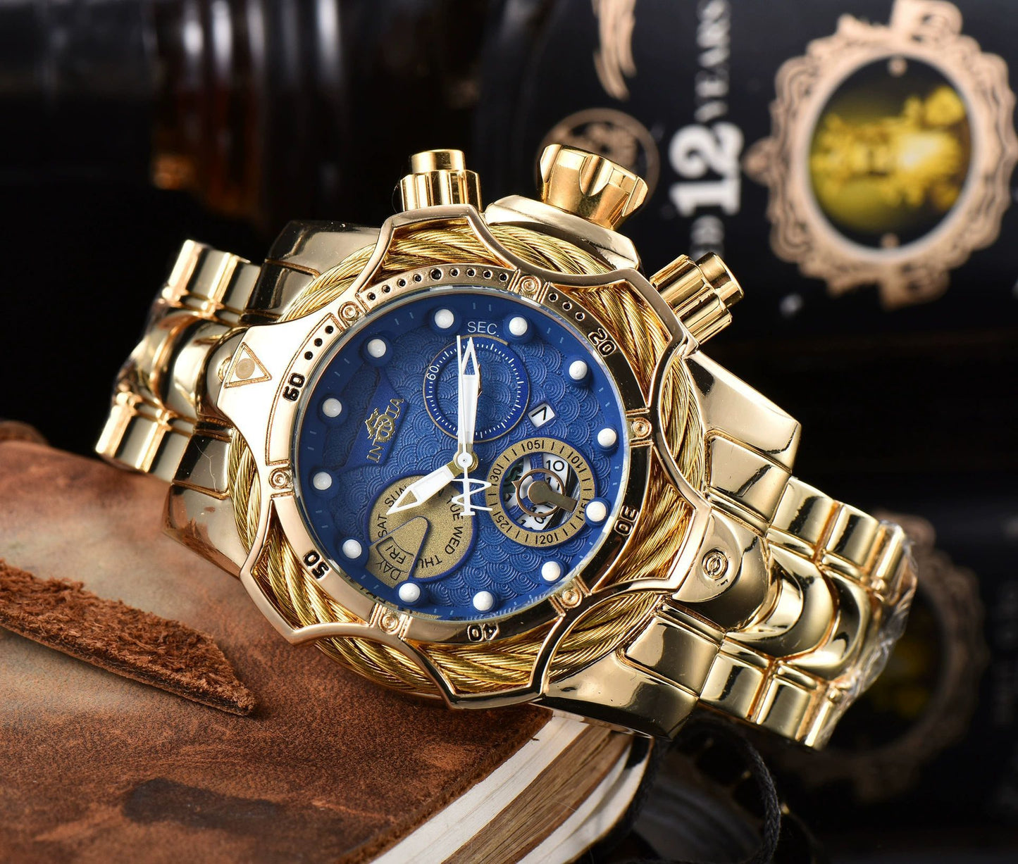 One piece of steel wire rope cross-border watch European alloy quartz watch men's waterproof watch non-mechanical watch