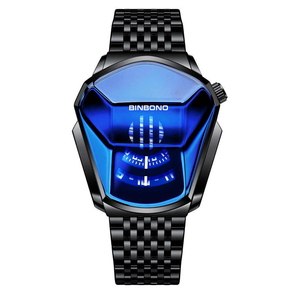 Fashion personality men's watch trend large market watch style motorcycle concept watch men's domineering black technology watch