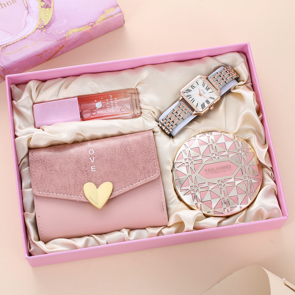 Matching gift box, women's wristwatch, women's perfume, air cushion, wallet