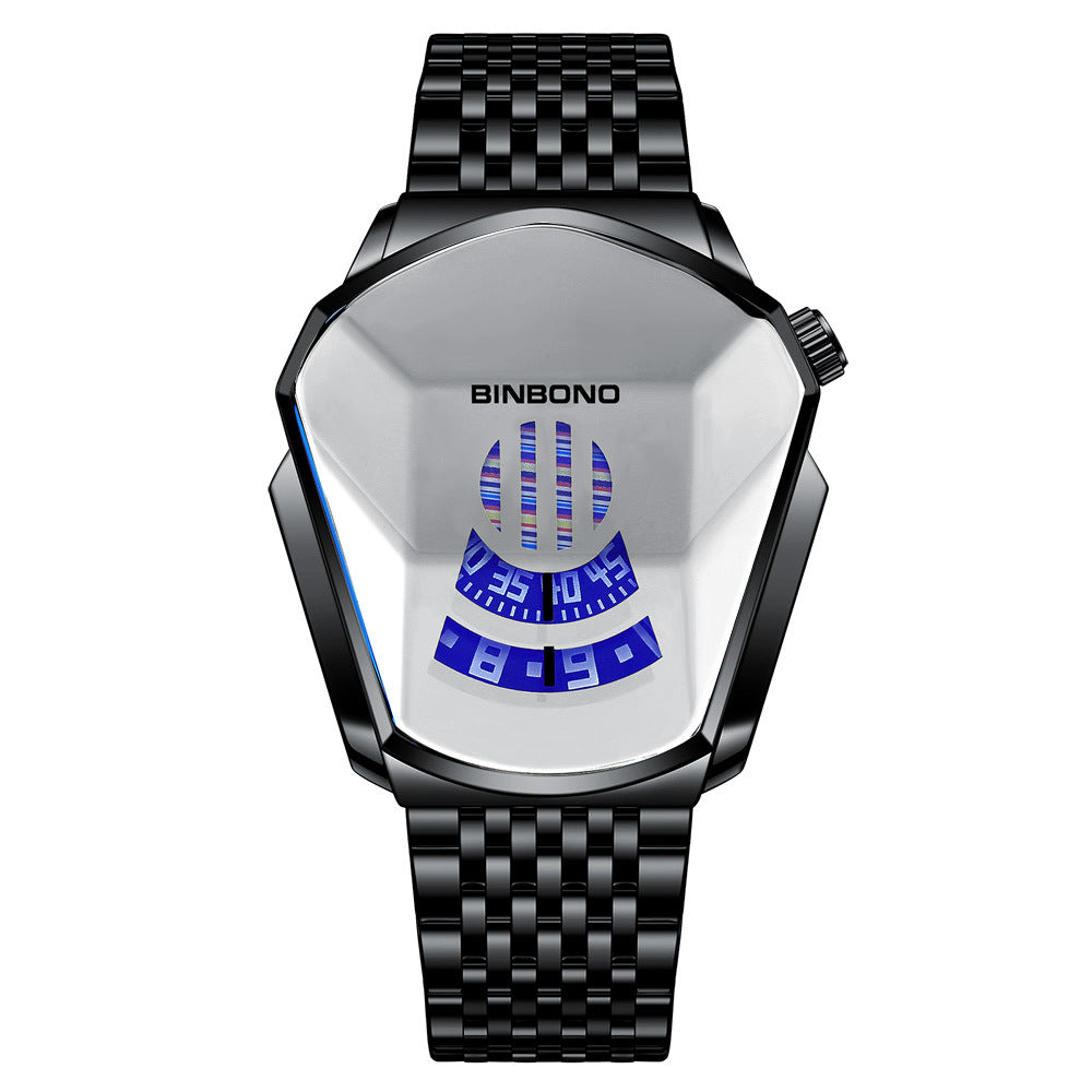Fashion personality men's watch trend large market watch style motorcycle concept watch men's domineering black technology watch