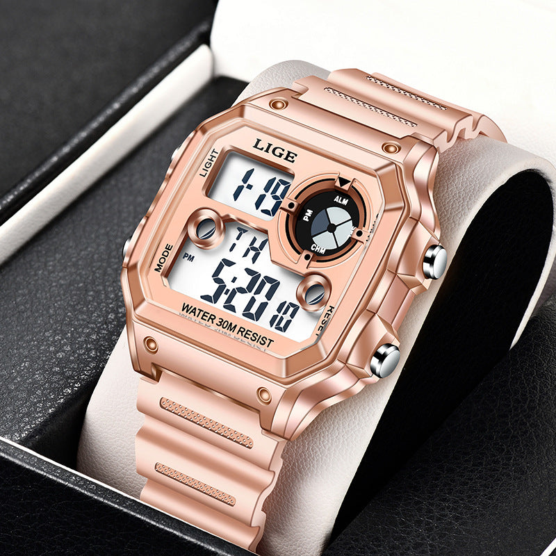 LIGE 8921 New 2022 Men's Sports Watch Fashion Trend Multifunctional Silicone Band Business Watch