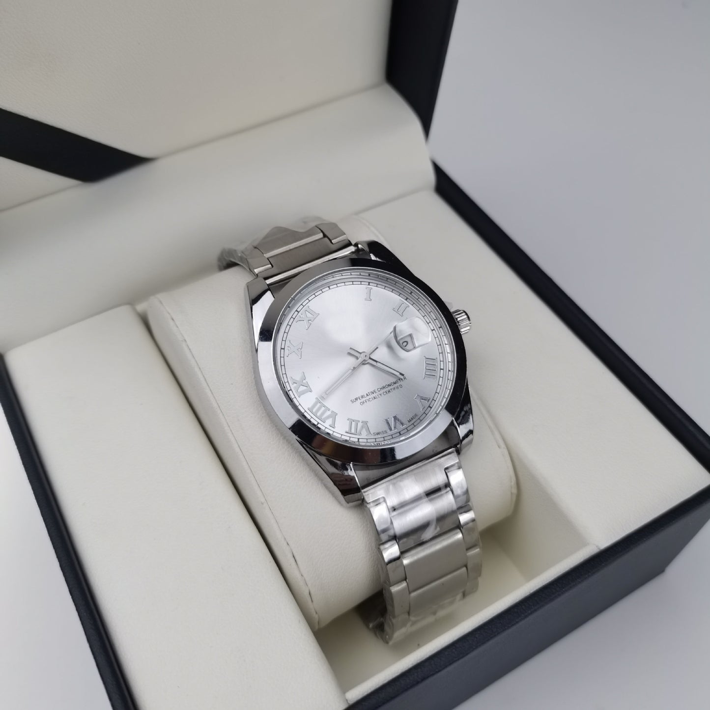Cross-border hot-selling foreign trade manufacturer Laojia Roman numerals men's quartz watch classic stainless steel strap watch for women