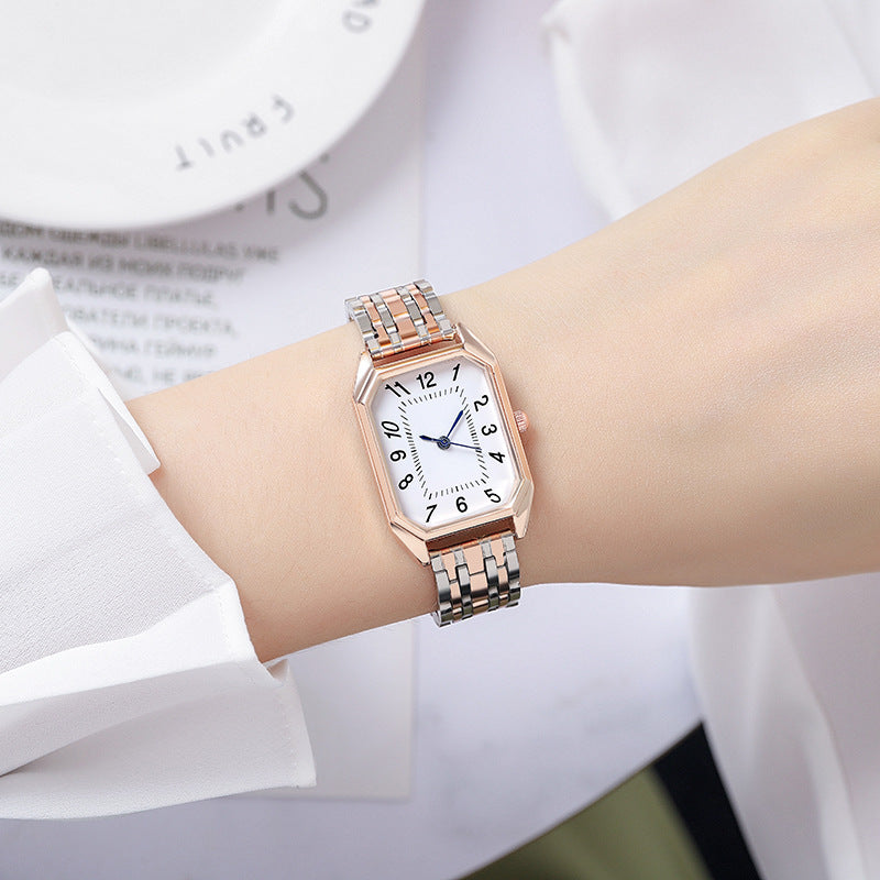 New fashion foreign trade alloy steel strap steel chain watch ladies quartz watch wholesale 21