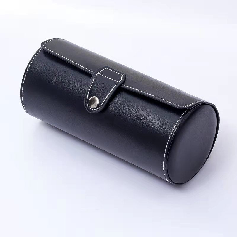 Cylinder Travel Portable Watch Tie Storage Box