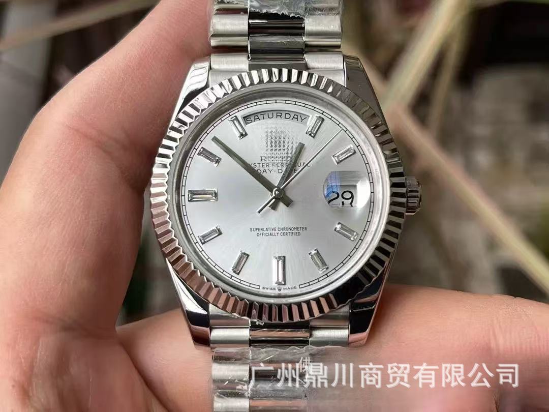 Double-headed large strap AliExpress week double calendar diary Roman scale yellow rock sugar watch men's mechanical watch