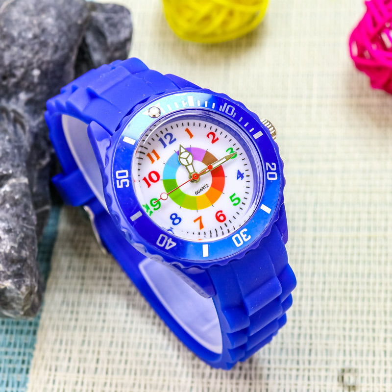 Youth exam watch casual fashion boys and girls waterproof quartz watch silicone dopamine children's trendy watch