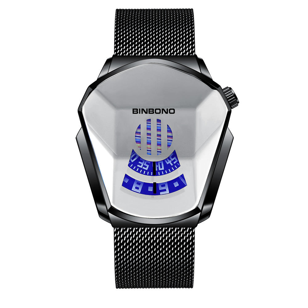 Fashion personality men's watch trend large market watch style motorcycle concept watch men's domineering black technology watch