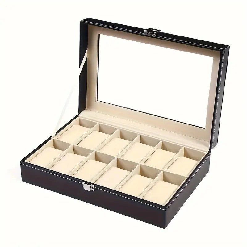 Watch Box Leather Simplicity Transparent Window Packaging Box
