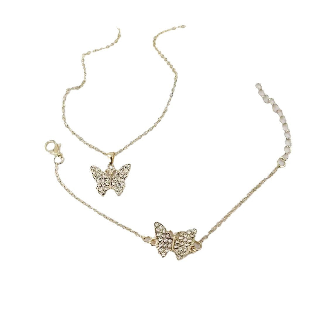Butterfly Dial Fashion Wild Quartz Watch Jewelry Suit