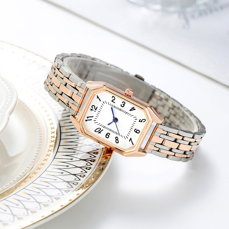 New fashion foreign trade alloy steel strap steel chain watch ladies quartz watch wholesale 21
