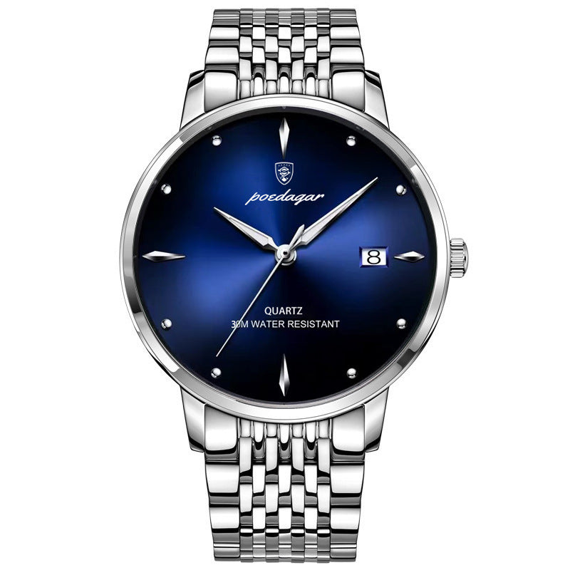 Swiss brand men's watch waterproof luminous ultra-thin calendar quartz watch live broadcast foreign trade explosive models dropshipping