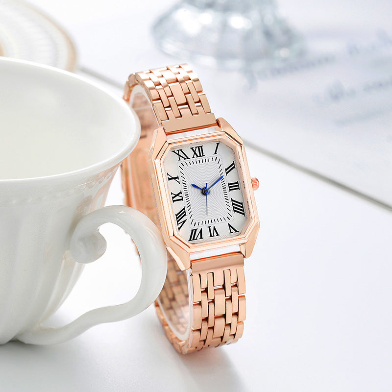 New fashion foreign trade alloy steel strap steel chain watch ladies quartz watch wholesale 21