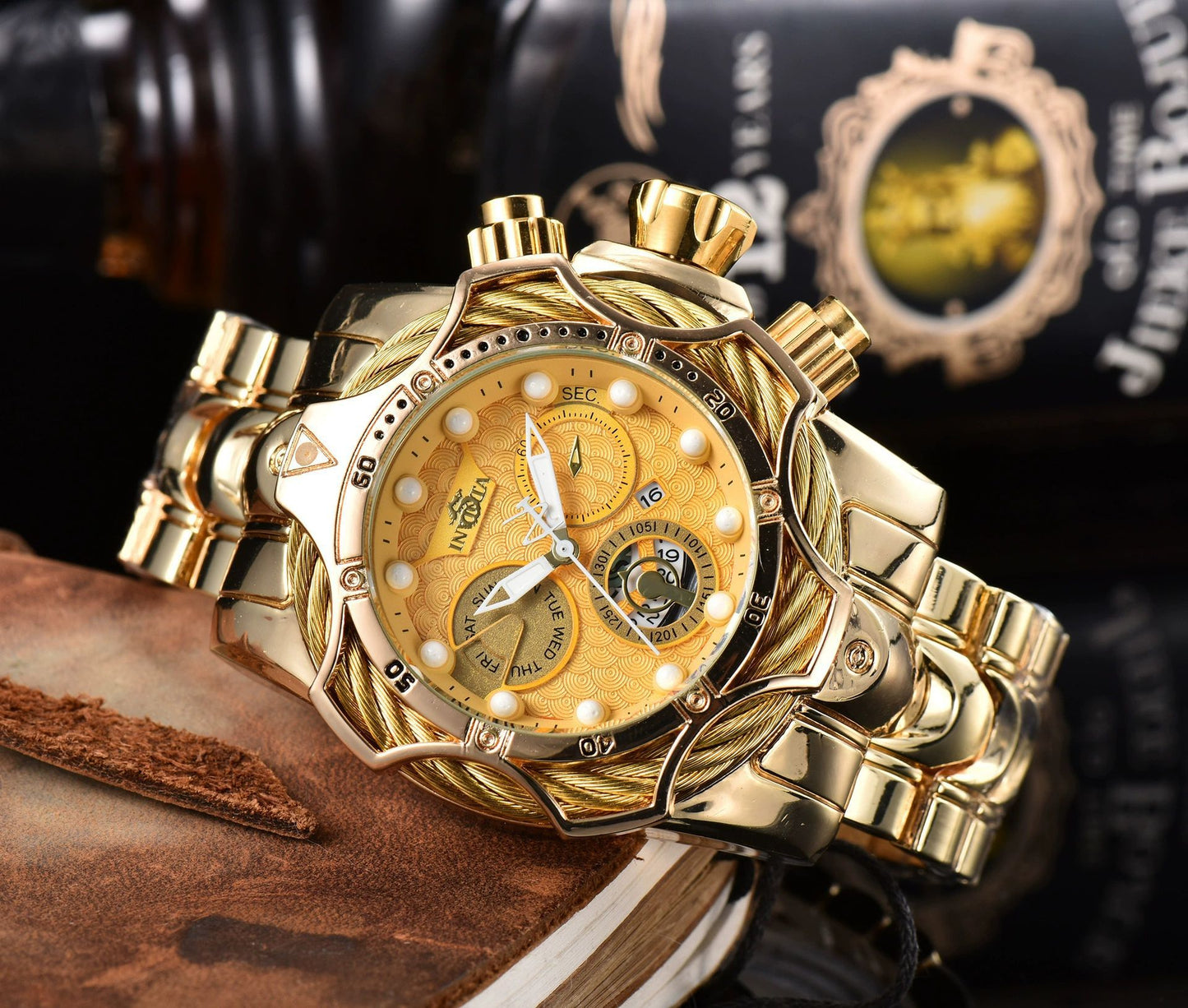 One piece of steel wire rope cross-border watch European alloy quartz watch men's waterproof watch non-mechanical watch