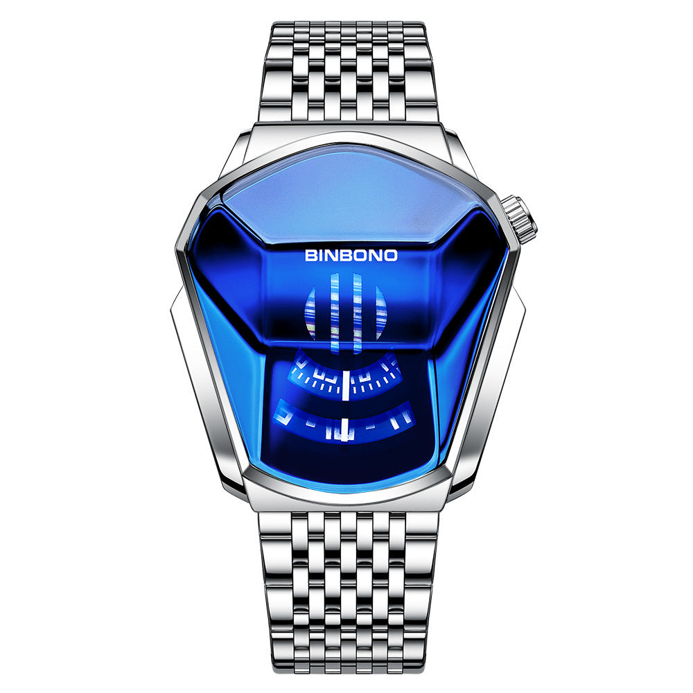 Fashion personality men's watch trend large market watch style motorcycle concept watch men's domineering black technology watch