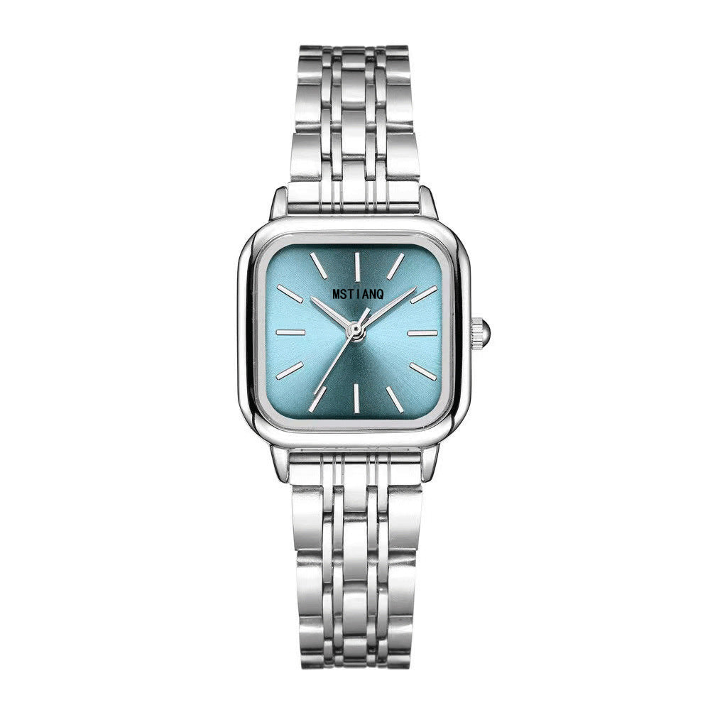 ins niche design women's fashion versatile watch female Korean version simple temperament student steel belt examination quartz watch