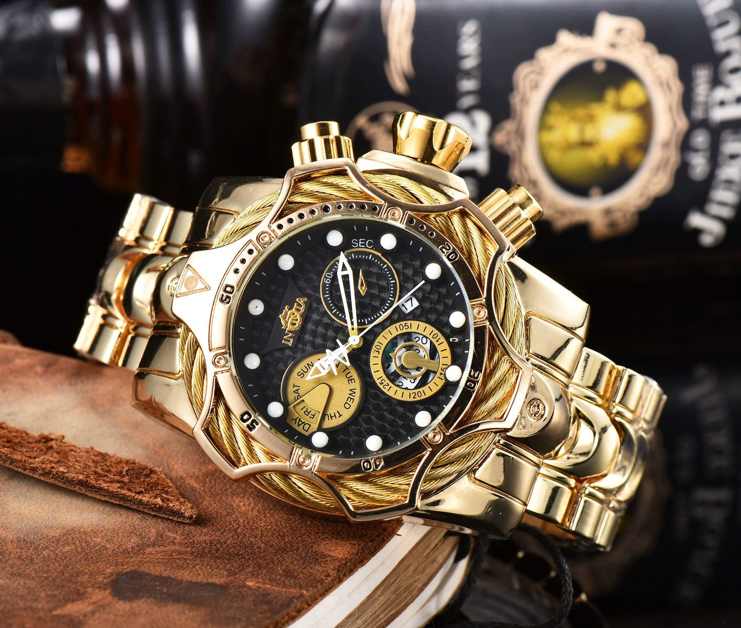 One piece of steel wire rope cross-border watch European alloy quartz watch men's waterproof watch non-mechanical watch