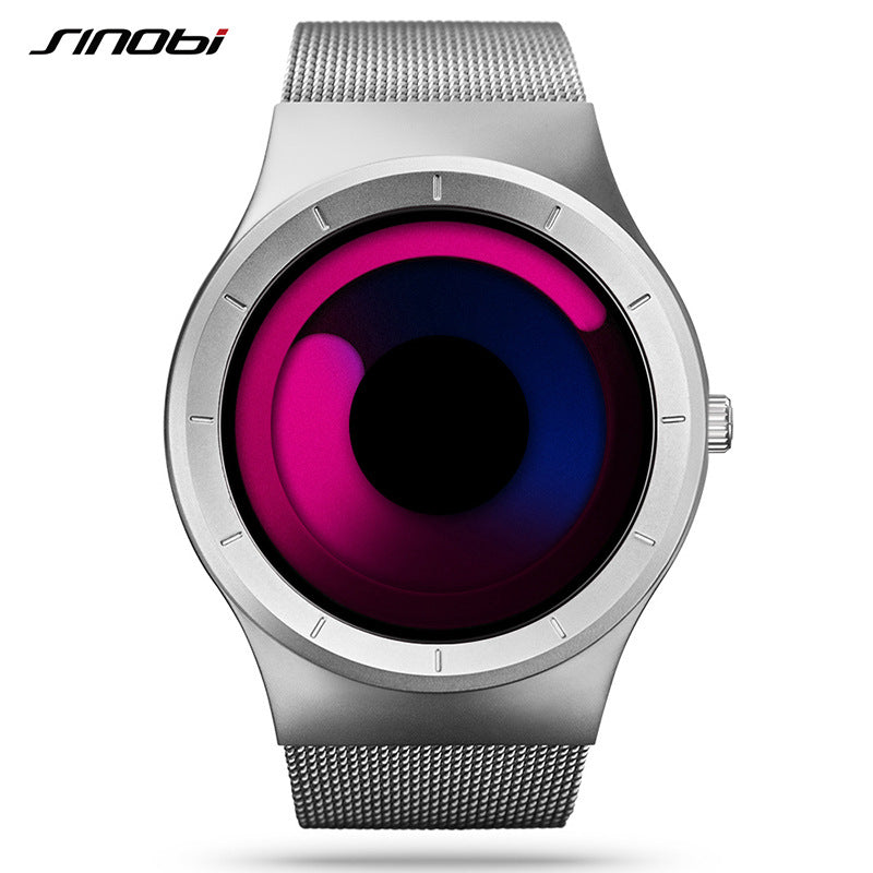 Sinobi couple watch trend contrast color creative needle-free vortex concept watch quartz watch men's cross-border 9659