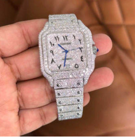 Kajia men's and women's alloy quartz watches with diamonds and full diamonds for women's business fashion watches with slight waterproof watches