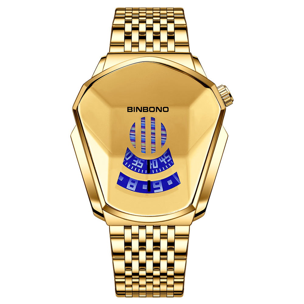 Fashion personality men's watch trend large market watch style motorcycle concept watch men's domineering black technology watch