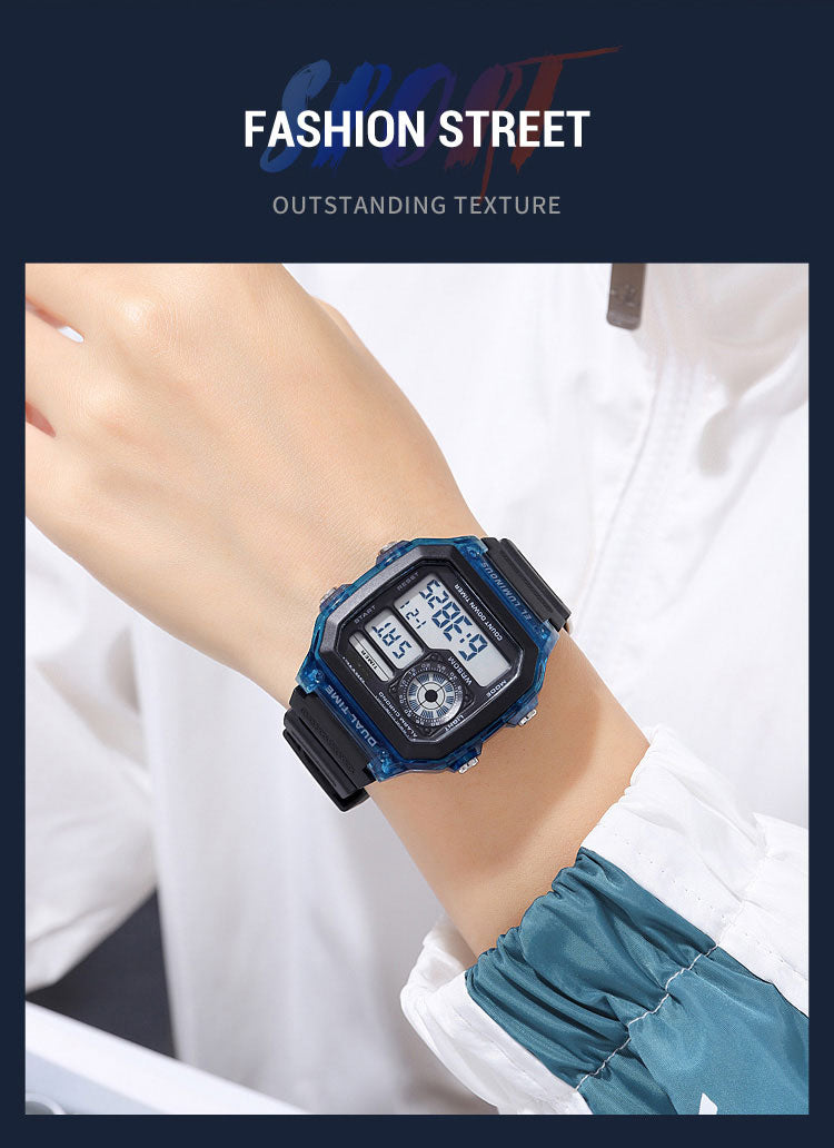 Men And Women Fashion Outdoor Sports Students Waterproof Multifunctional Electronic Watch