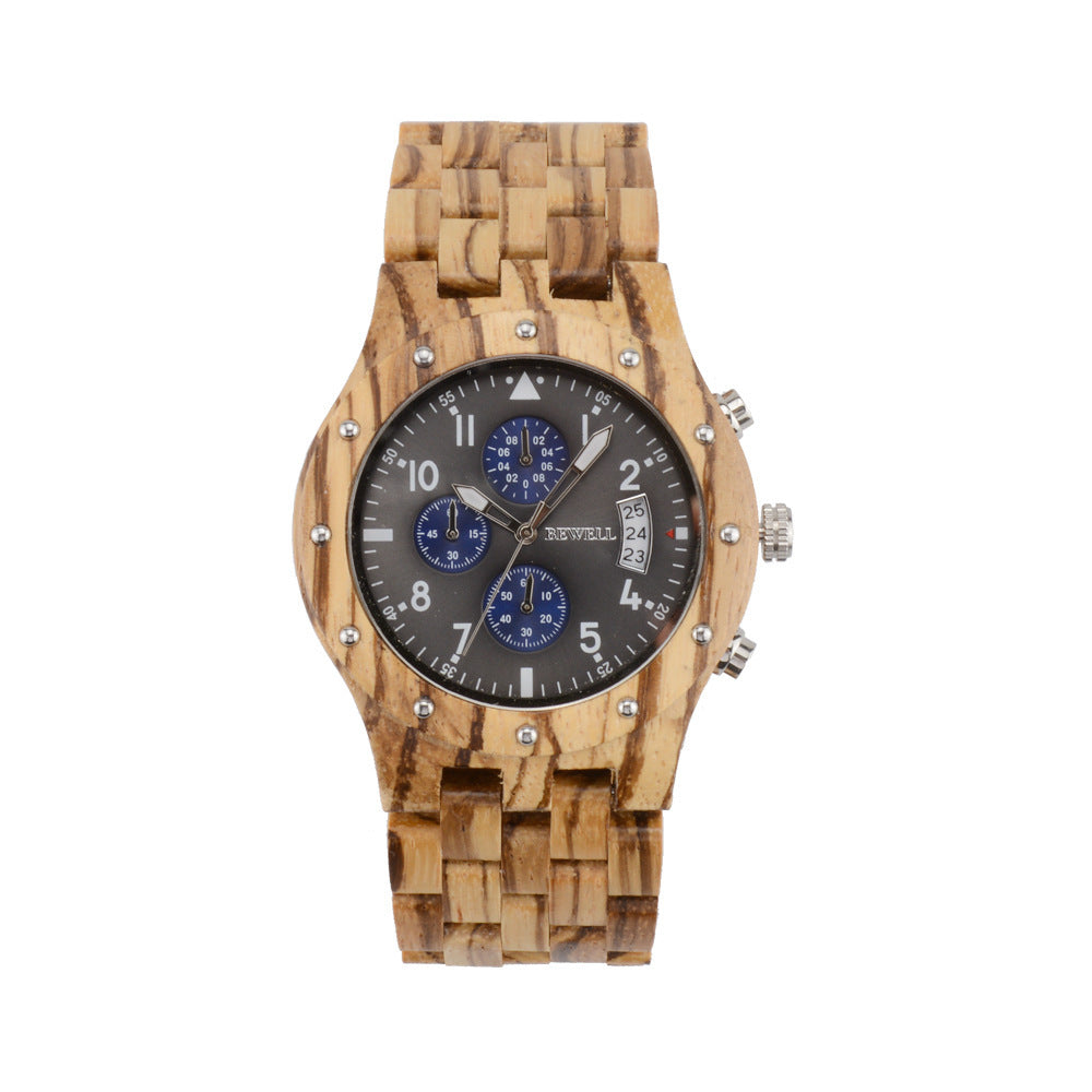 Fashion Men's Wooden Watch Luminous Watch Needles Cross-border E-commerce Factory In Stock Wholesale