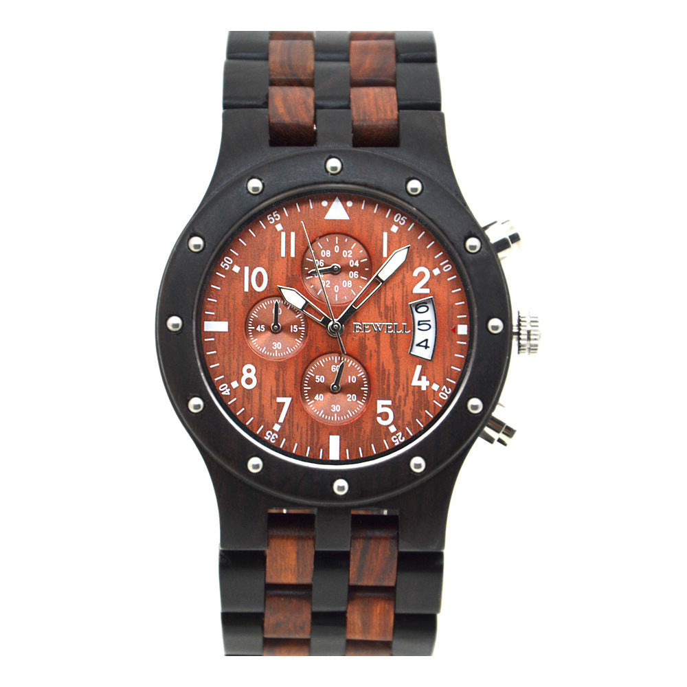 Fashion Men's Wooden Watch Luminous Watch Needles Cross-border E-commerce Factory In Stock Wholesale