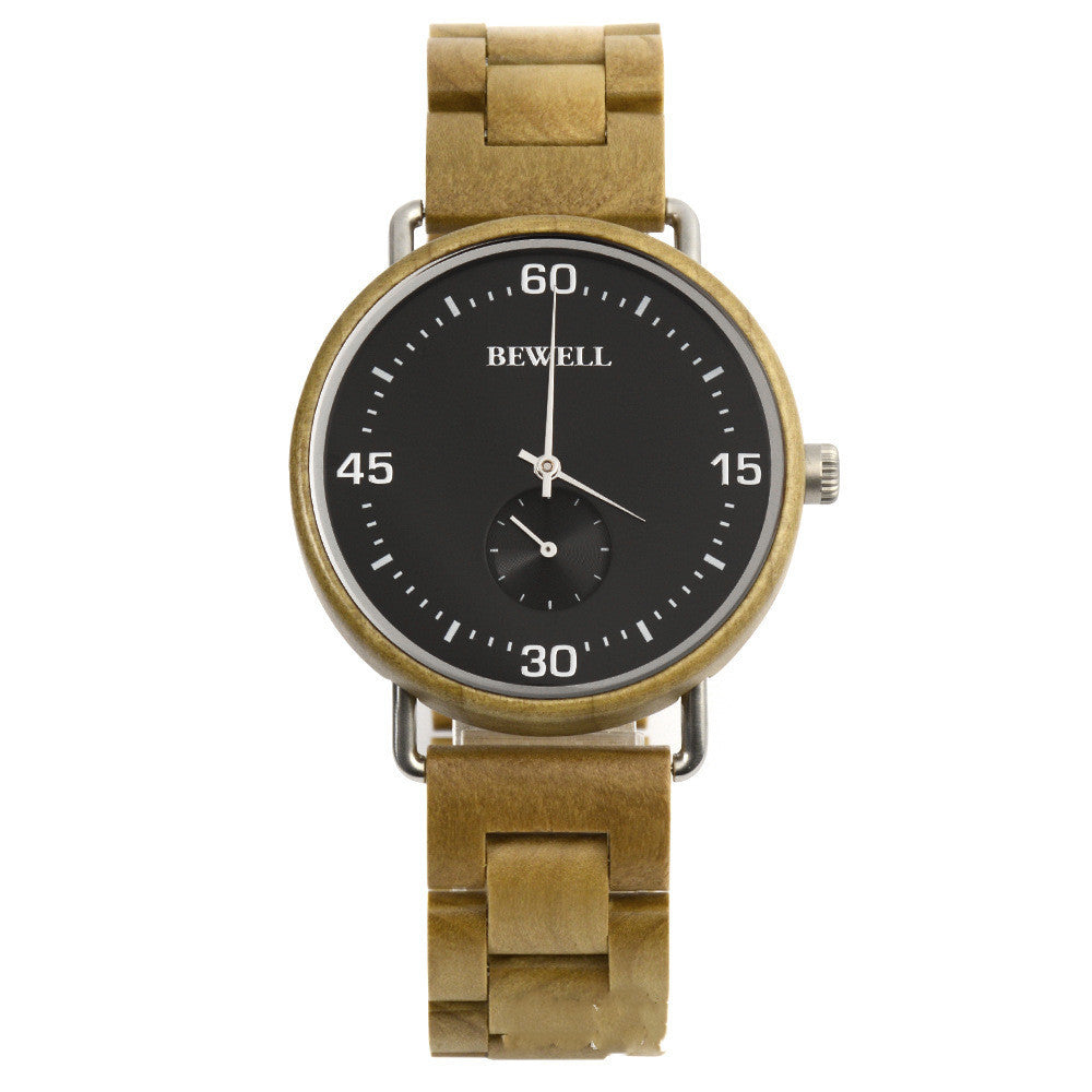 Men's Wooden Watch Steel Back Cover Steel Liner