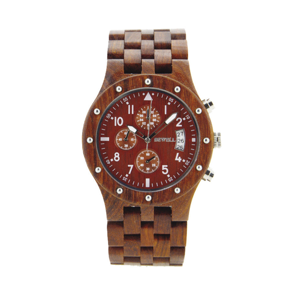Fashion Men's Wooden Watch Luminous Watch Needles Cross-border E-commerce Factory In Stock Wholesale