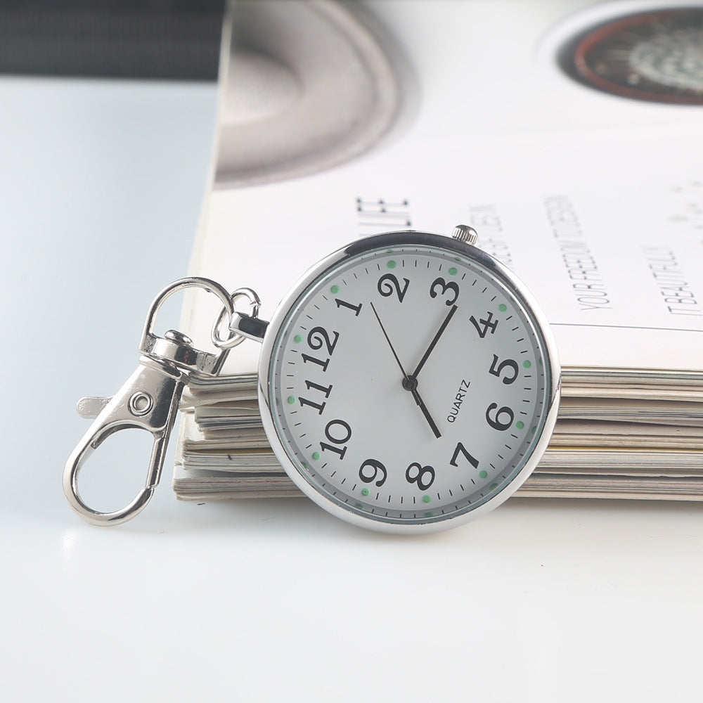 Clear Numbers Luminous Watch Keychain Pocket Watch