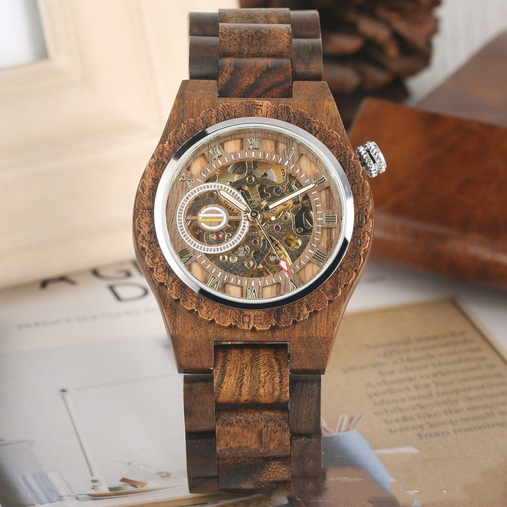 Mechanical Creative Wooden Watch Men's Fashion Casual Watch