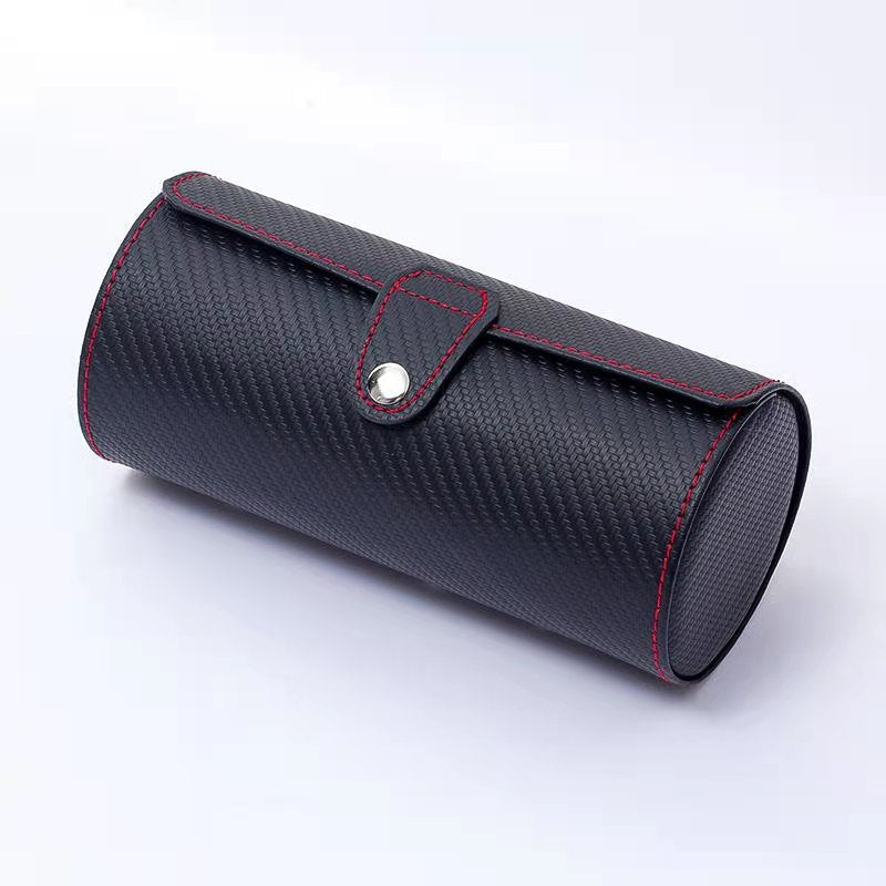 Cylinder Travel Portable Watch Tie Storage Box