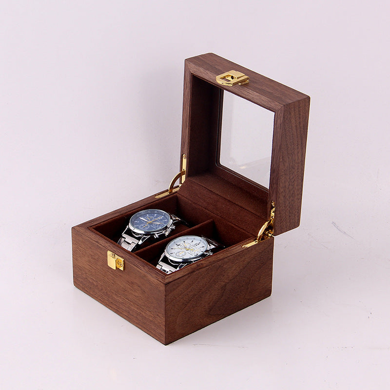 Vintage wooden 2 watch storage box