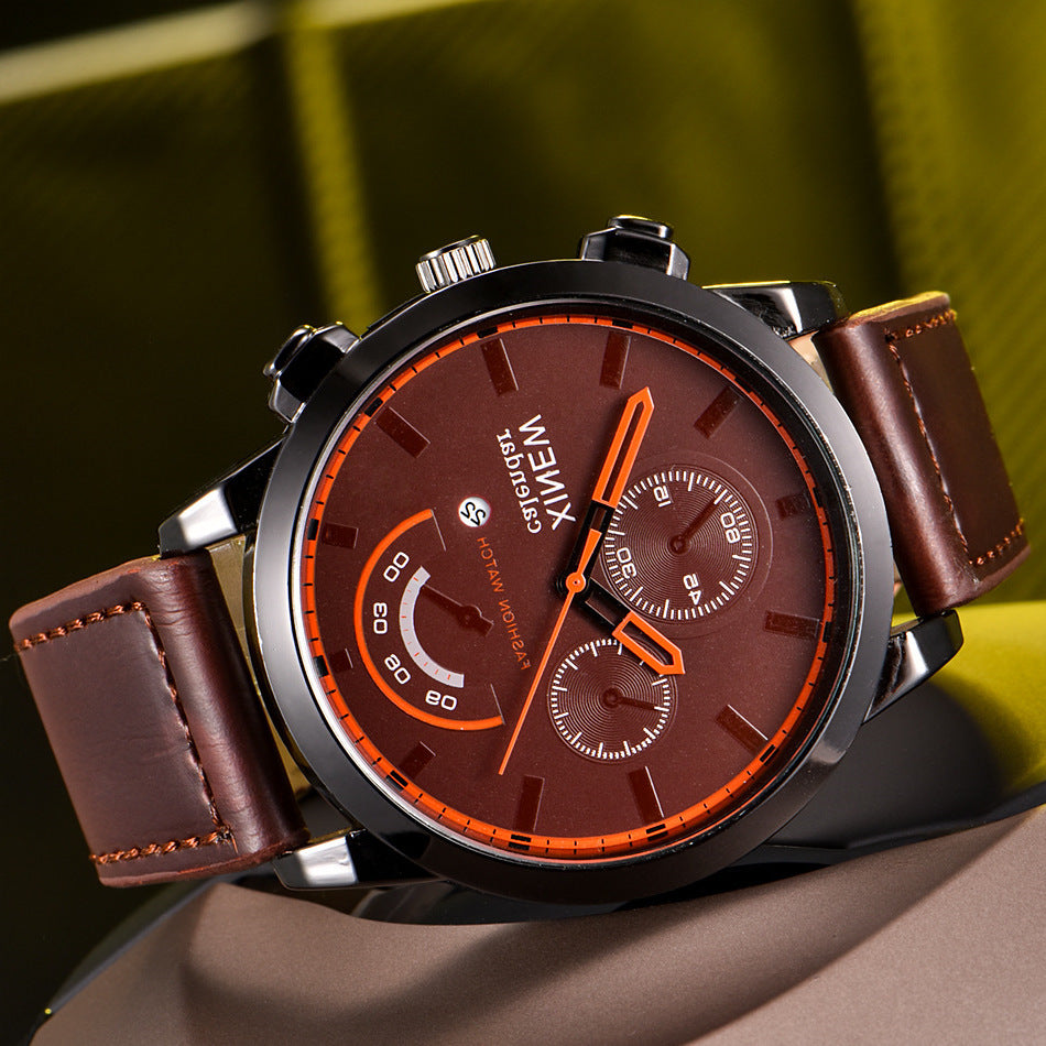 Men's large quartz watch