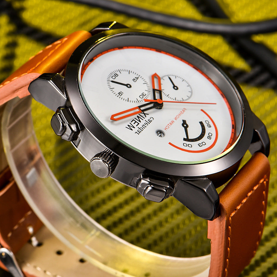 Men's large quartz watch