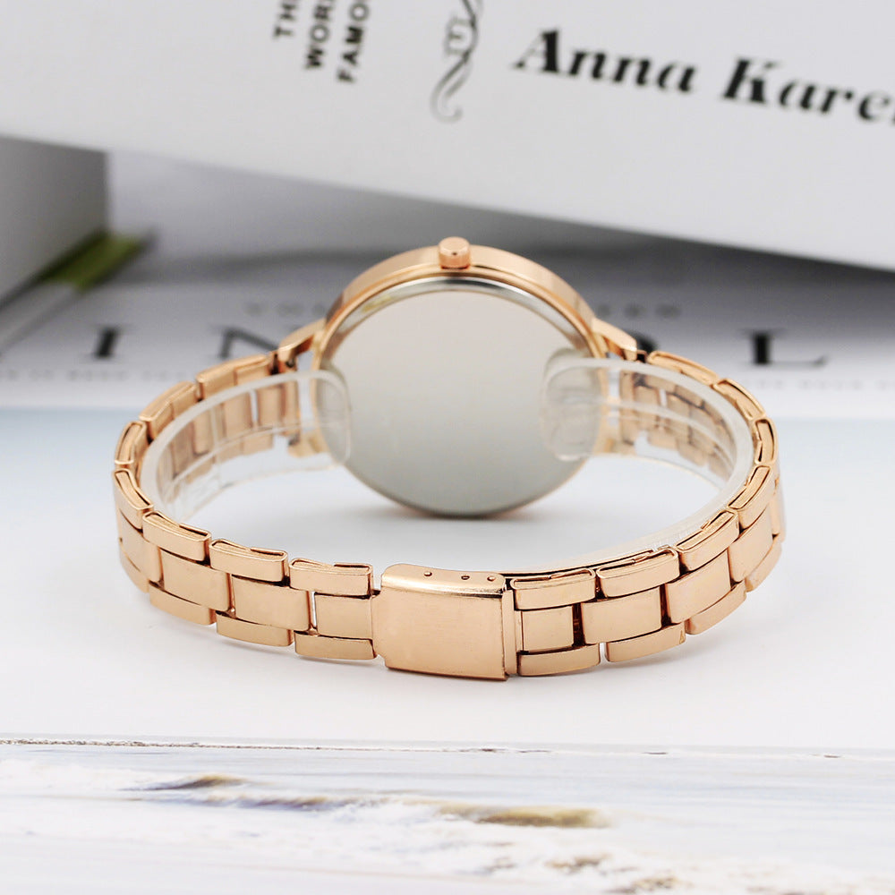 12 head nail steel belt ladies watch