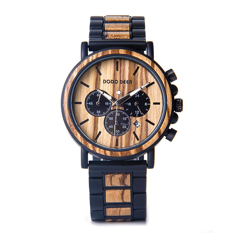 DODO DEER Amazon Explosion Wood Watch Men's Multifunctional Watch Laser Custom Cross-border Hot Sale