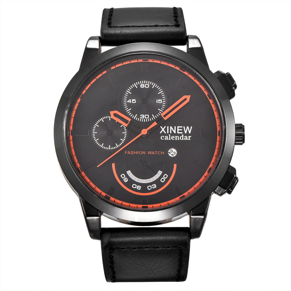 Men's large quartz watch