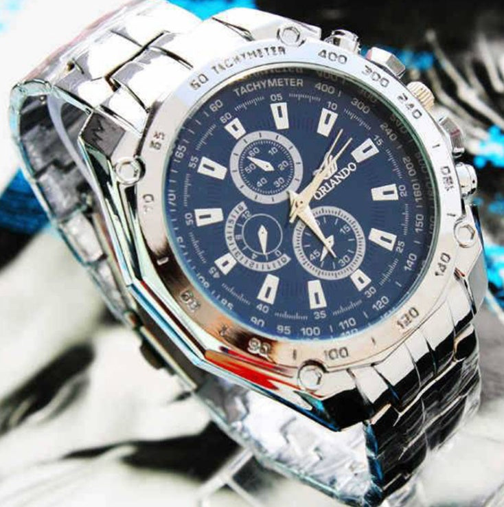 Fashion Silver Stainless Steel Mens Watches Top Brand Luxury Watch Men Sport Clock Man Casual Wristwatch Relogio Masculino 