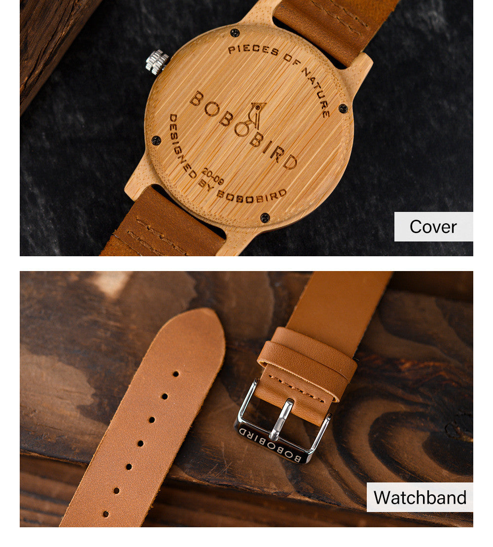 Creative Log Color Wooden Watch Quartz Movement