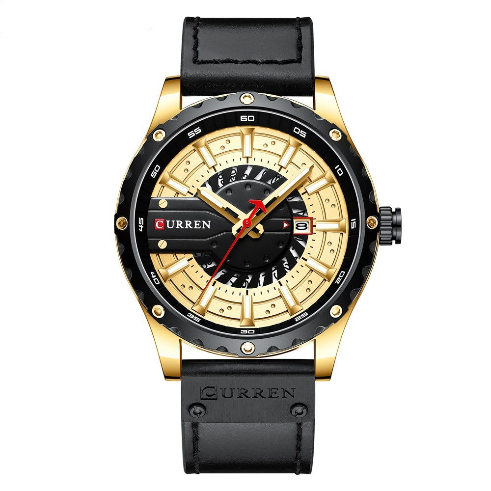 Waterproof Belt Calendar Men's Business Quartz Watch