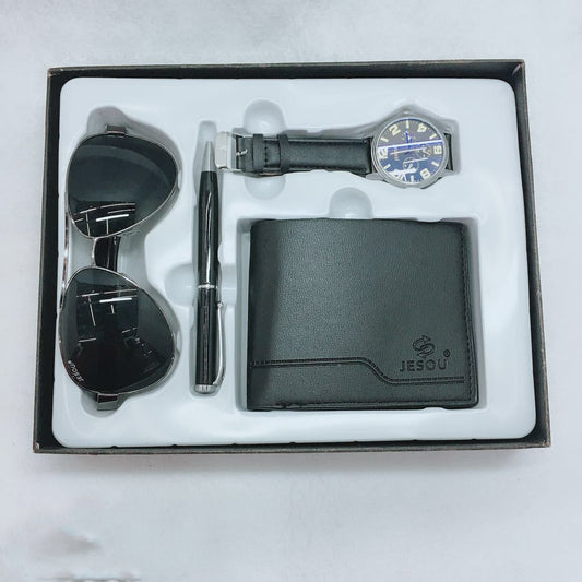 Set regalo aziendale con occhiali alla moda, orologio al quarzo, portafoglio multi-carta, scatola regalo aziendale per la festa del papà