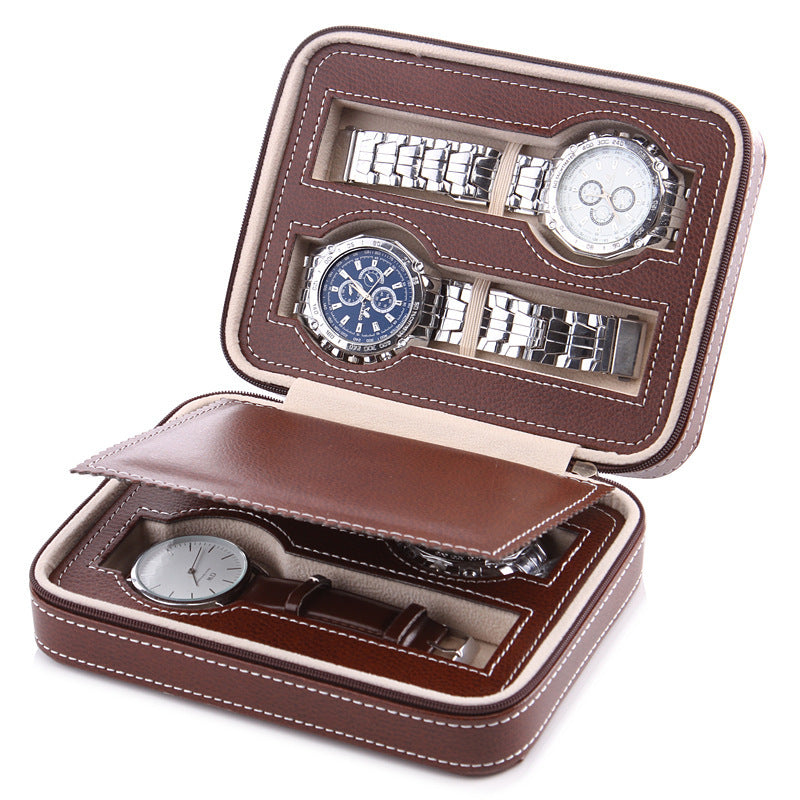 Zipper Watch Jewelry Storage Bag Pu Portable Travel Watch Packaging Box