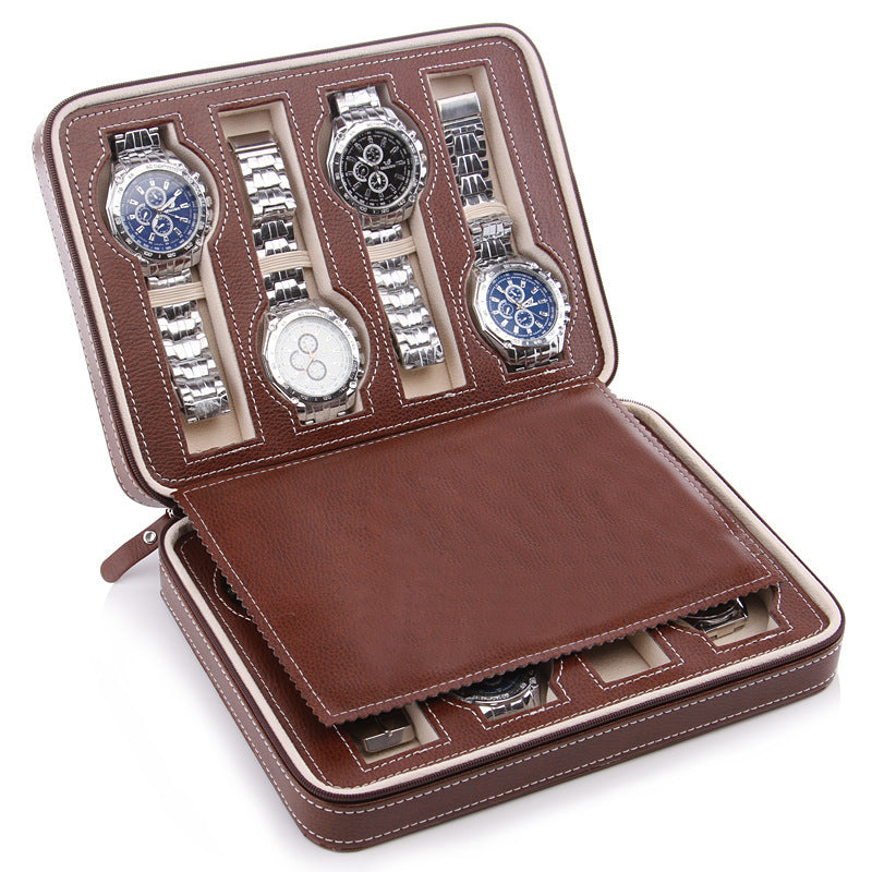 Zipper Watch Jewelry Storage Bag Pu Portable Travel Watch Packaging Box