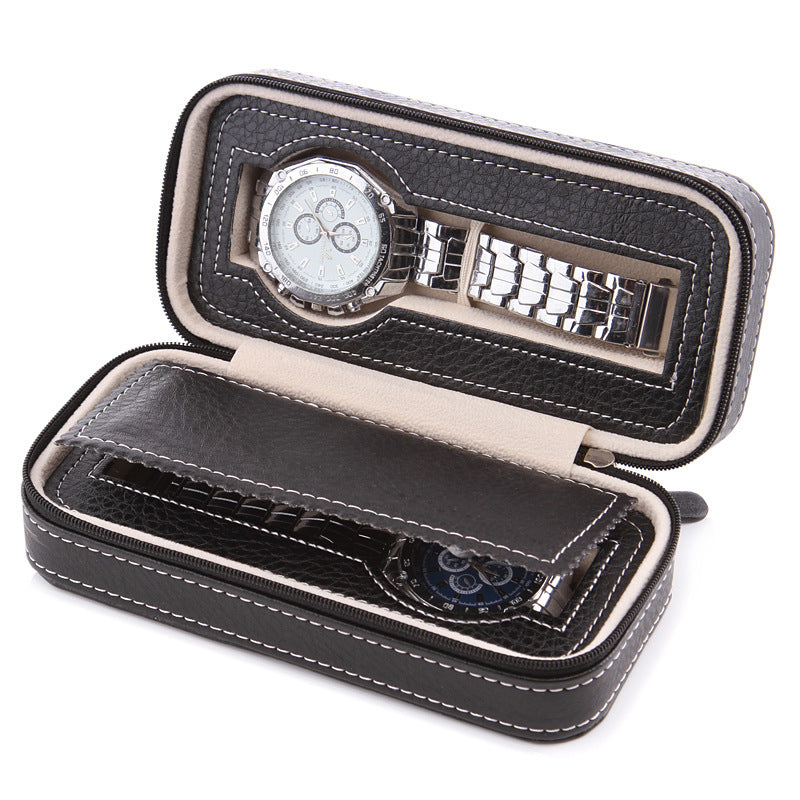 Zipper Watch Jewelry Storage Bag Pu Portable Travel Watch Packaging Box
