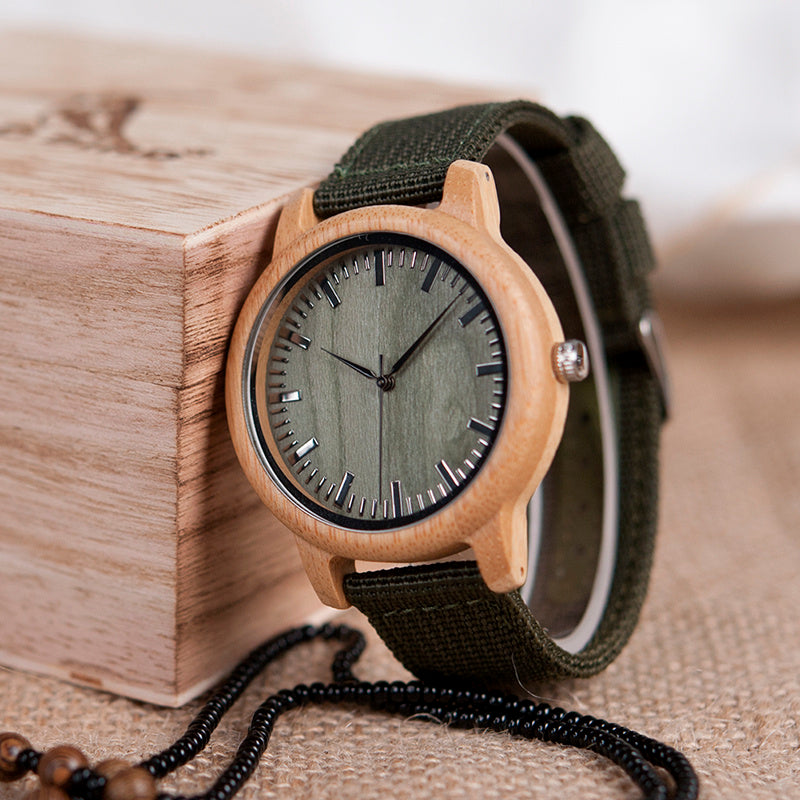 Wooden hand-framed bamboo wood woven strap
