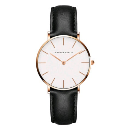 36mm ladies simple watch waterproof Korean white belt student watch