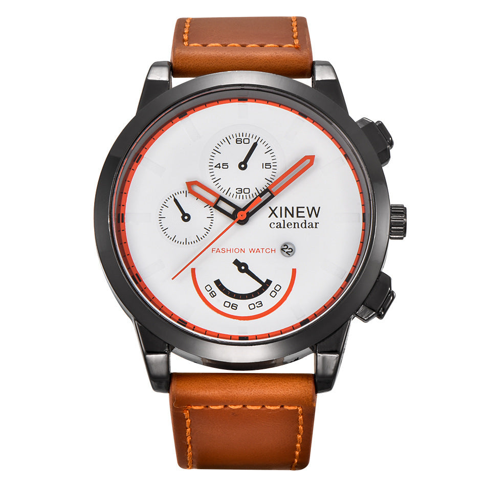 Men's large quartz watch